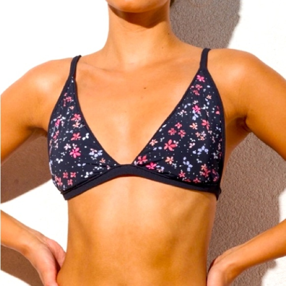 Black Reversible Triangle Bikini Top Everyday Sunday-Black-M